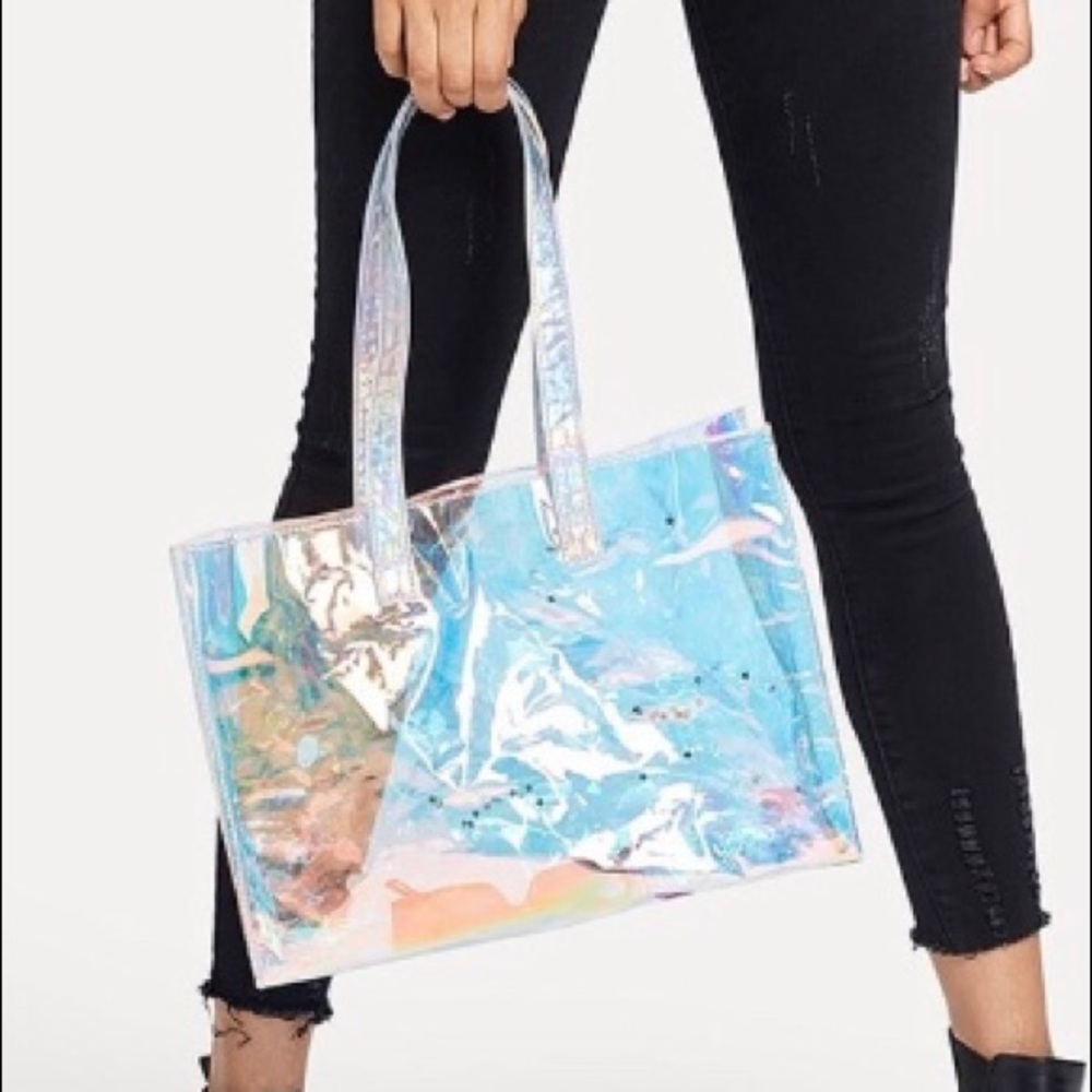 Tote Bag-Holographic Stars - Picture 3 of 10